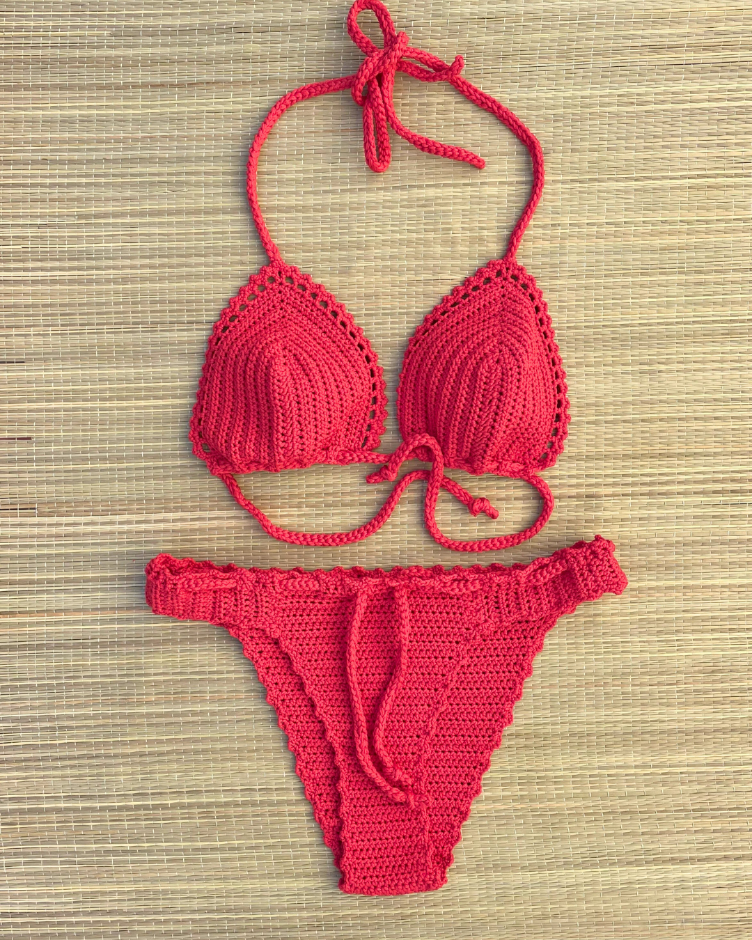 Bas de maillot de bain au crochet - Rouge
