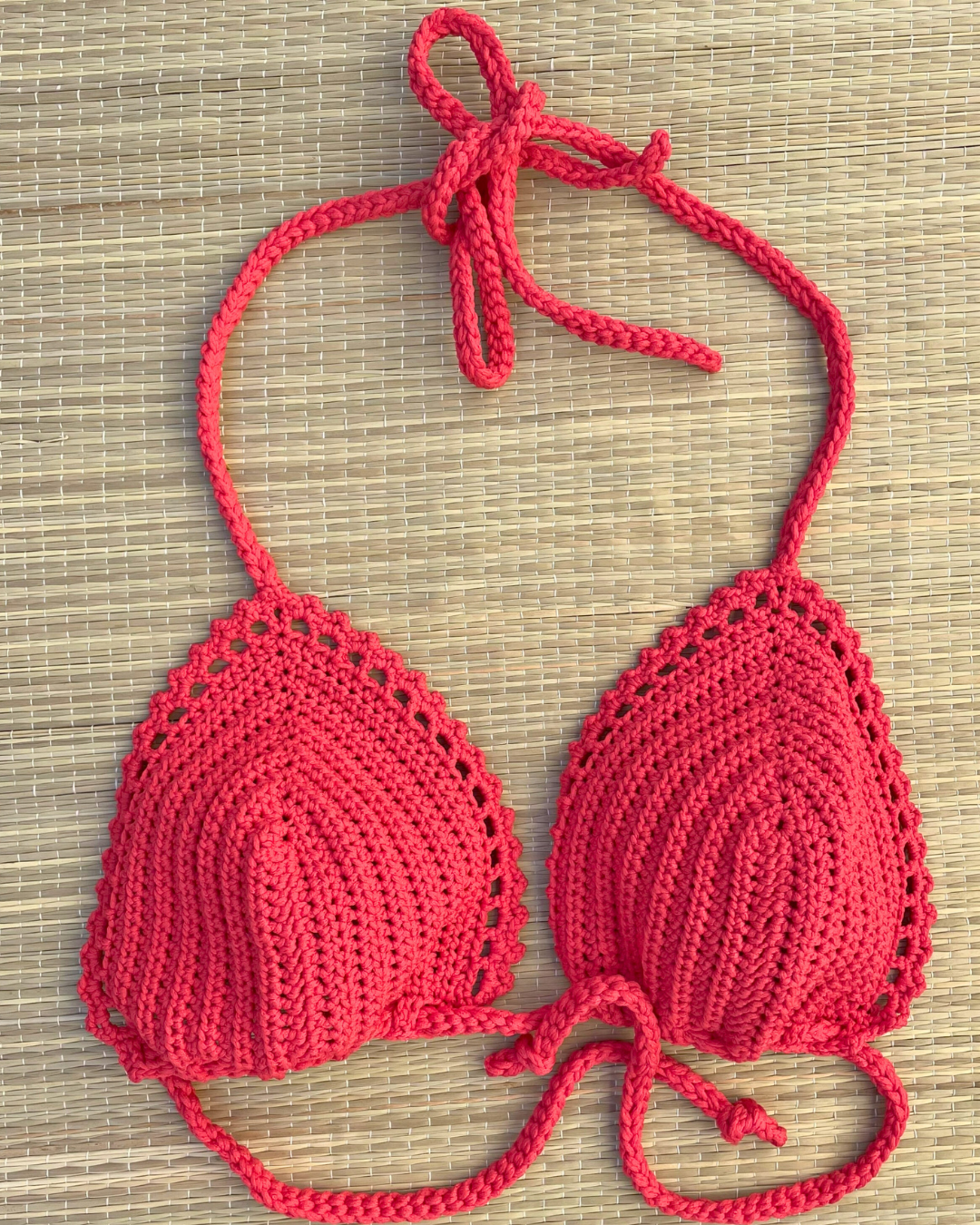 Haut de maillot de bain au crochet - Rouge