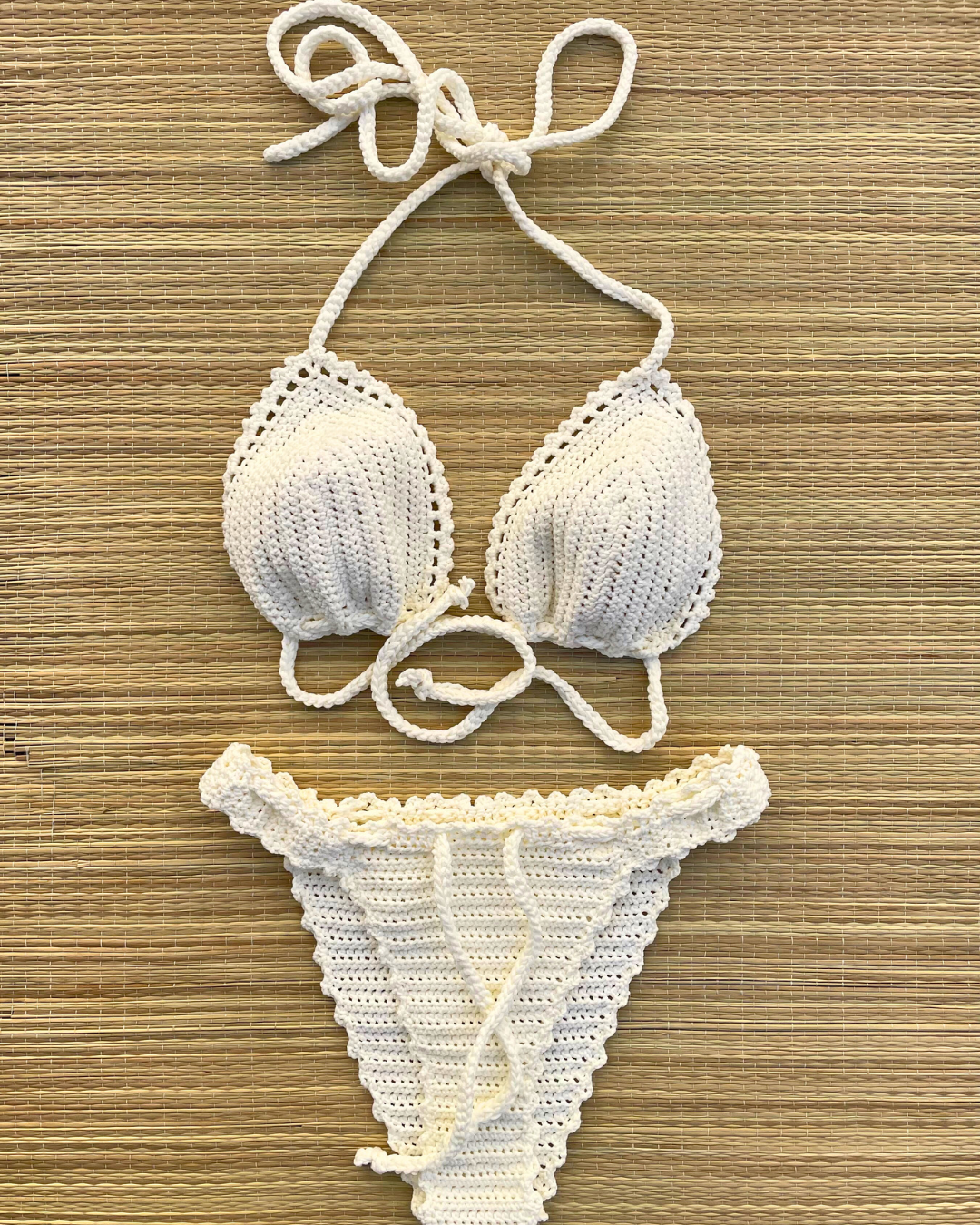Bas de maillot de bain au crochet - Blanc