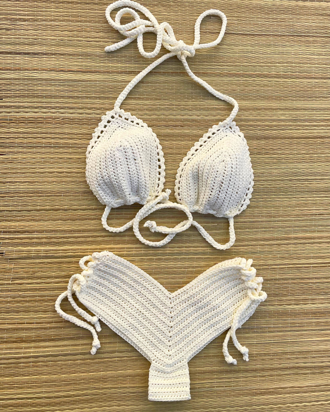 Shorty de bain au crochet - Blanc
