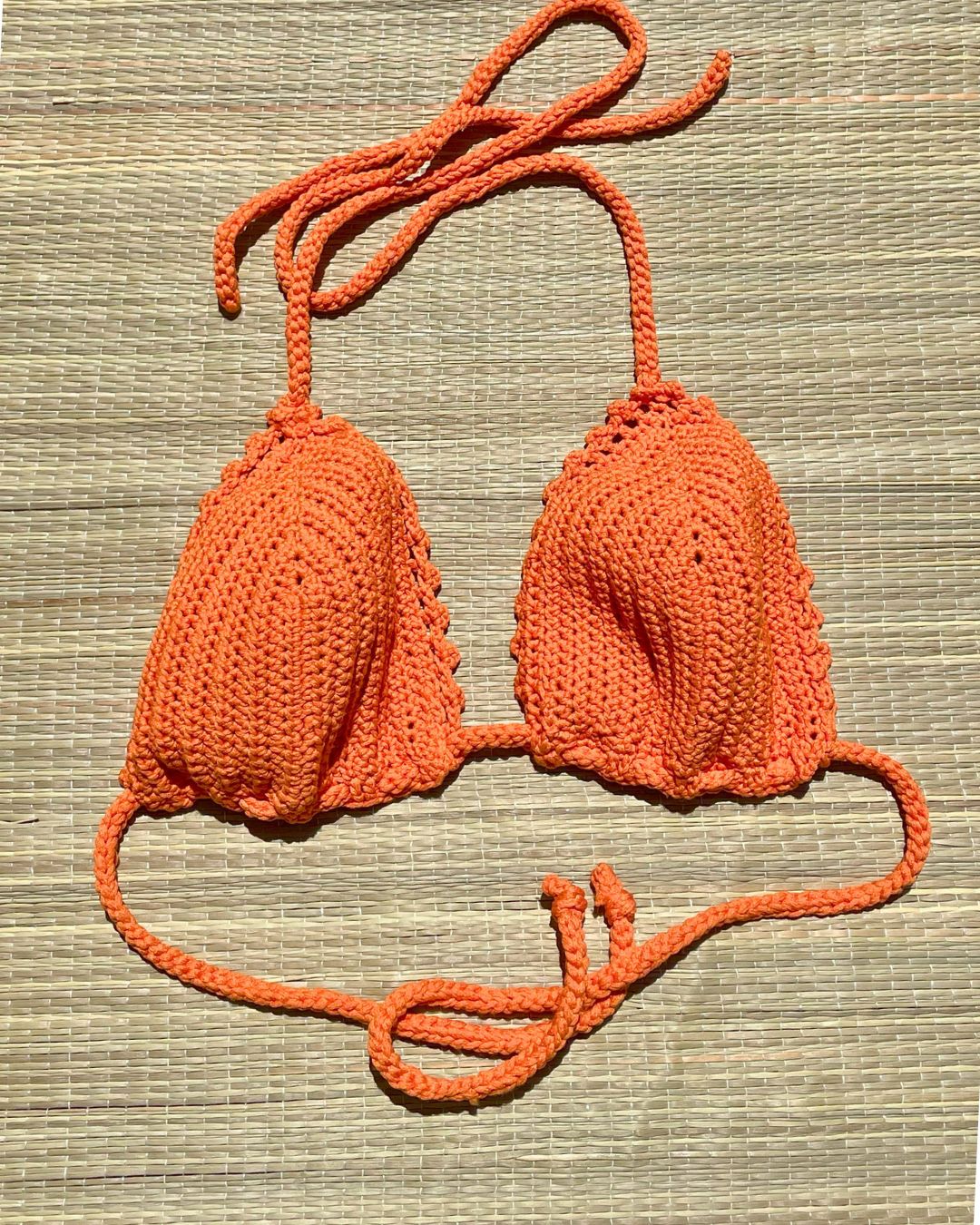 Haut de maillot de bain au crochet - Orange