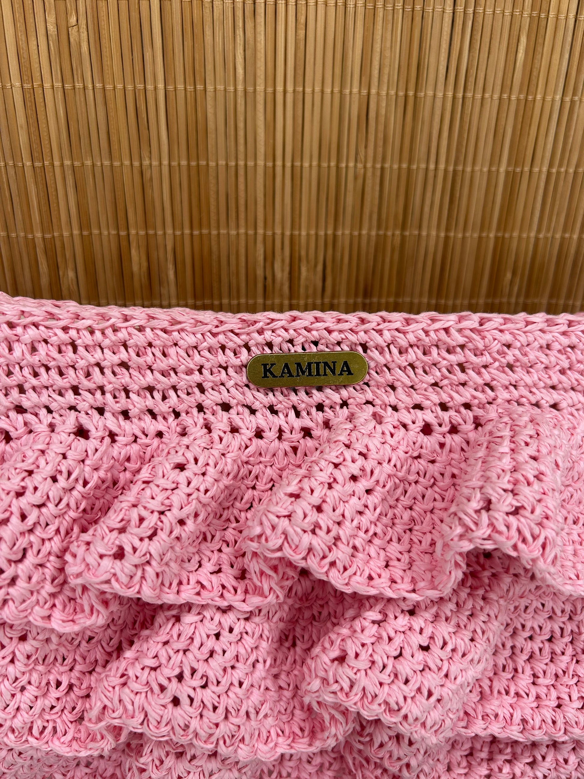 INA - Sac rose en raphia fait main
