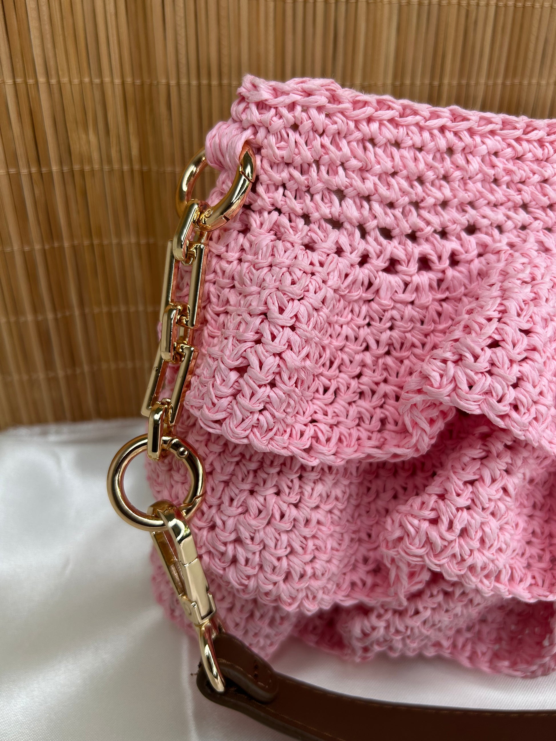 INA - Sac rose en raphia fait main