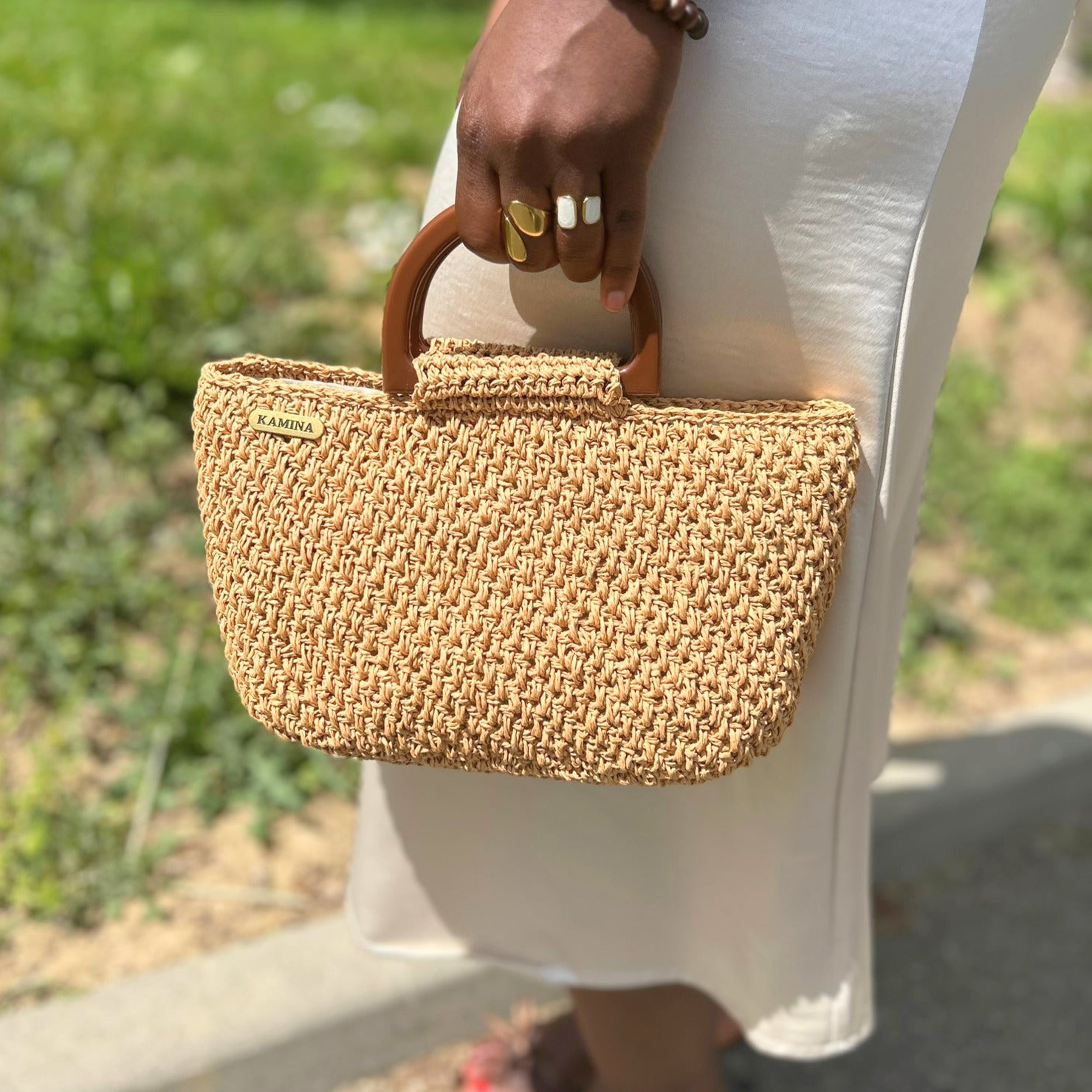 TSHITUNGA -  Médium - Sac panier en raphia fait main