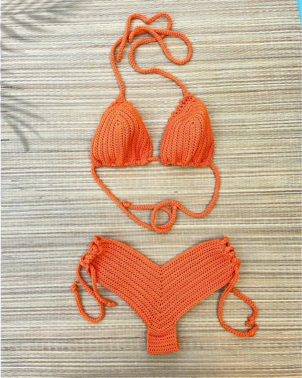 Shorty de bain au crochet - Orange