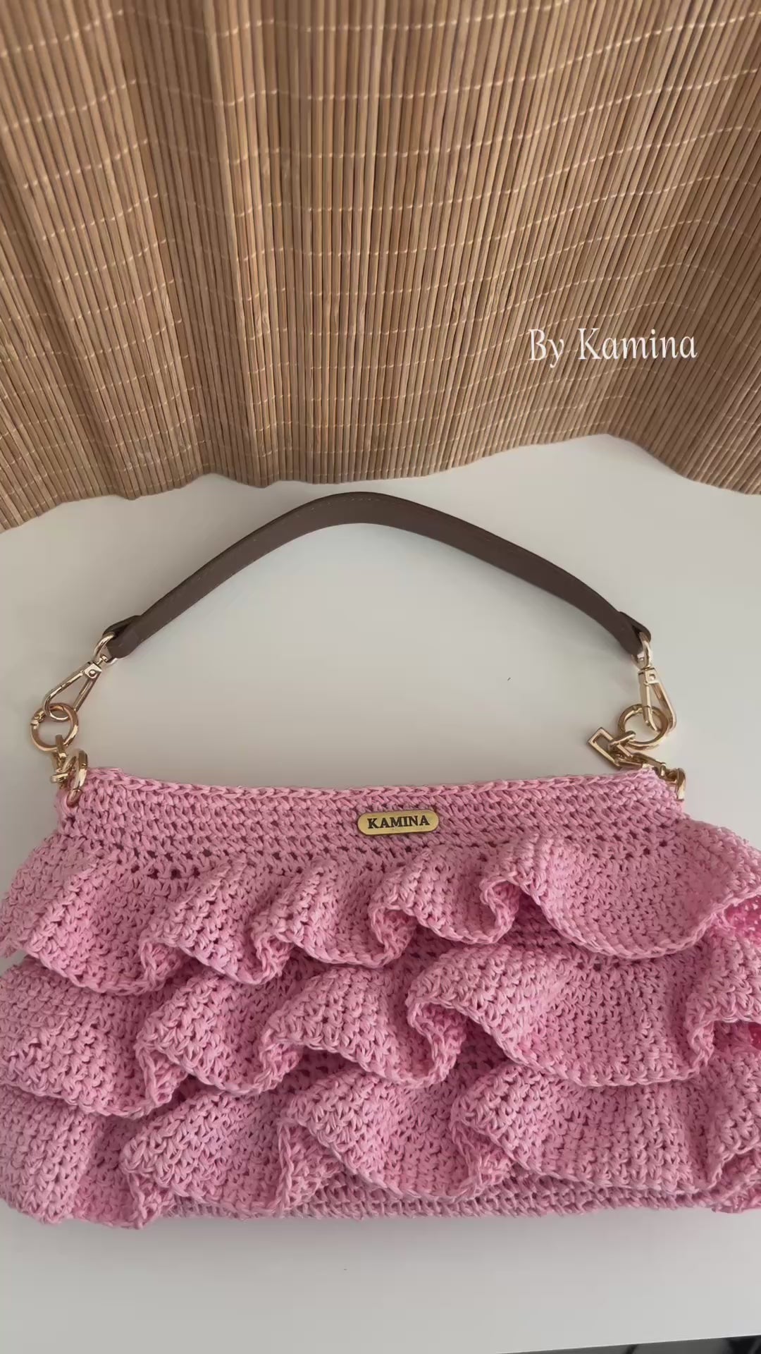 INA - Sac rose en raphia fait main